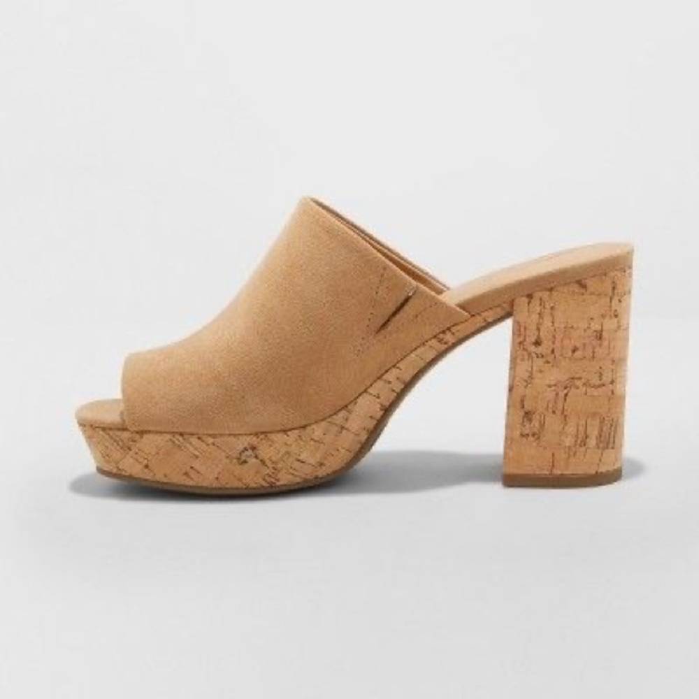 Universal Thread Cork Mules in Cognac - Size 10
